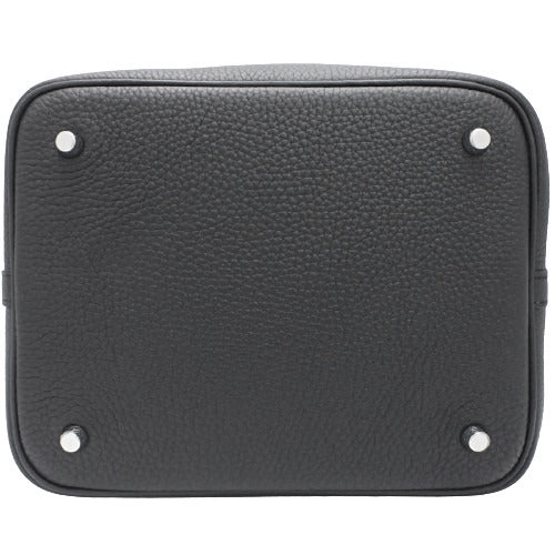 [Unused] Picotin Lock MM, Torayonne Clemence leather, palladium hardware, black, silver hardware, W stamp.