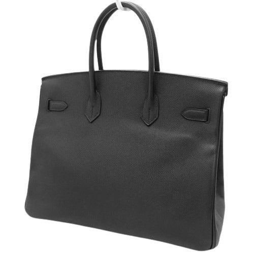 Birkin 35, Epsom calfskin, palladium hardware, black; silver hardware, □J stamp.