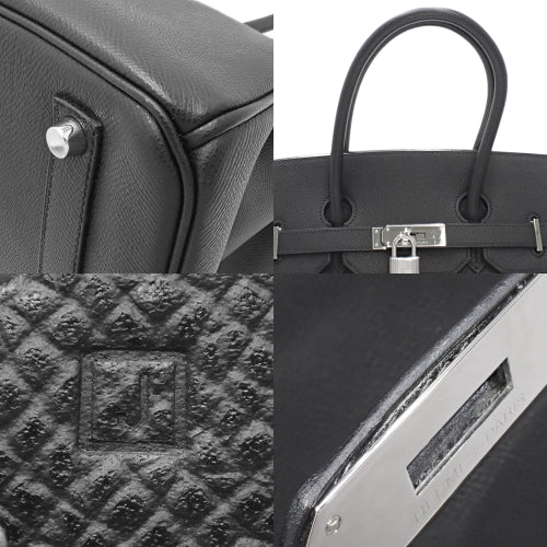 Birkin 35, Epsom calfskin, palladium hardware, black; silver hardware, □J stamp.