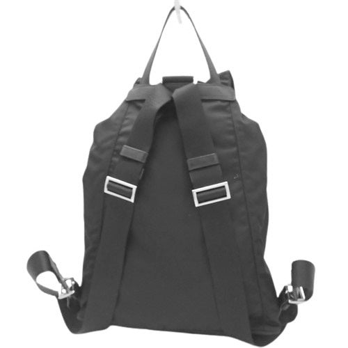Triangle logo plate nylon backpack, NERO (black), BZ0032, shoulder bag, daypack.