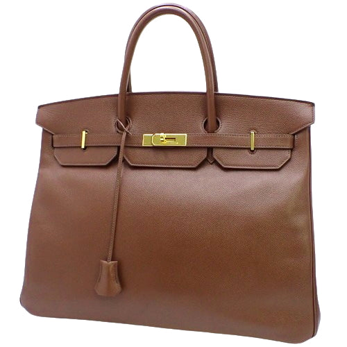 Birkin 40 Havana Couchvel Gold Hardware A Stamped Tote Bag