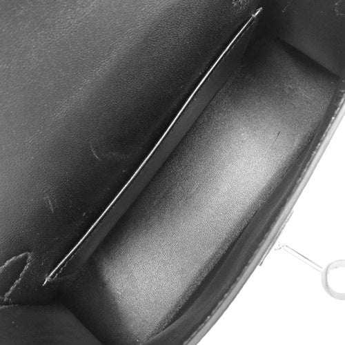 Mini Kelly 2, Epsom calfskin, palladium hardware, black, silver hardware, B stamp.