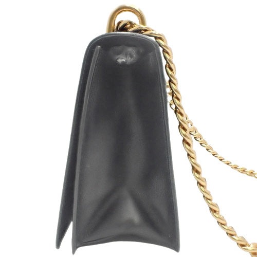 Chain shoulder bag, saffiano leather, calfskin, SAFFIANO+SOFT CALF NERO (black), 1BD133, shoulder bag, crossbody bag.