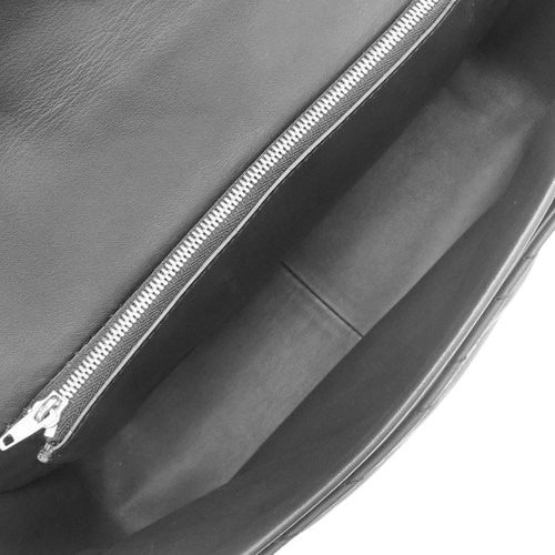 BB Round Chain Shoulder Bag, Calfskin, Black, 501684, Shoulder Bag, Crossbody Bag, Logo Embroidery