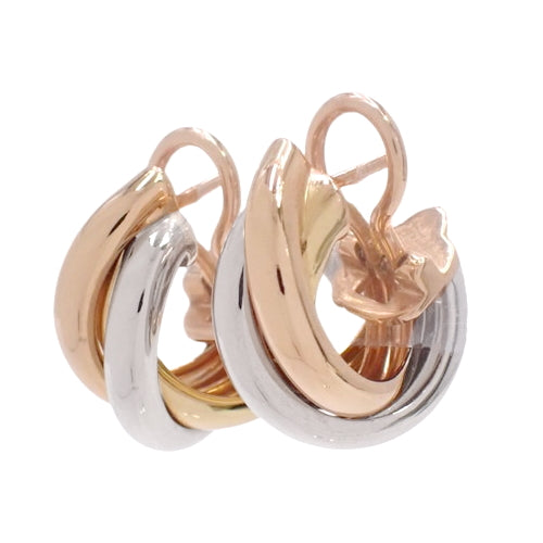 Trinity Earrings, Yellow Gold (K18YG), Pink Gold (K18PG), White Gold (K18WG), Accessory, Jewelry, Three-Color Hoop