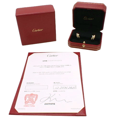 Trinity Earrings, Yellow Gold (K18YG), Pink Gold (K18PG), White Gold (K18WG), Accessory, Jewelry, Three-Color Hoop