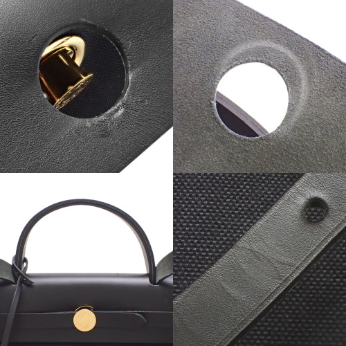 エールバッグジップ PM トワルミリタリー レザー ブラック ゴールド金具 B刻印