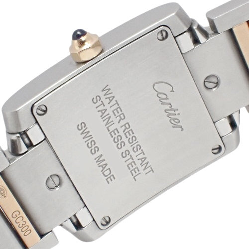 Tank Française SM WE110004, PG/SS, Quartz, 11 Diamonds, Purchased October 2019, Silver, Pink Gold, with Warranty