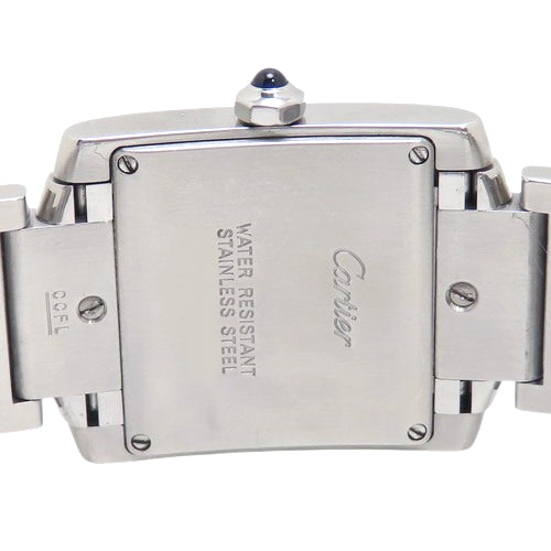 Tank Française MM W51011Q3 Stainless Steel Quartz Watch with Warranty, Purchased July 2013, White and Silver