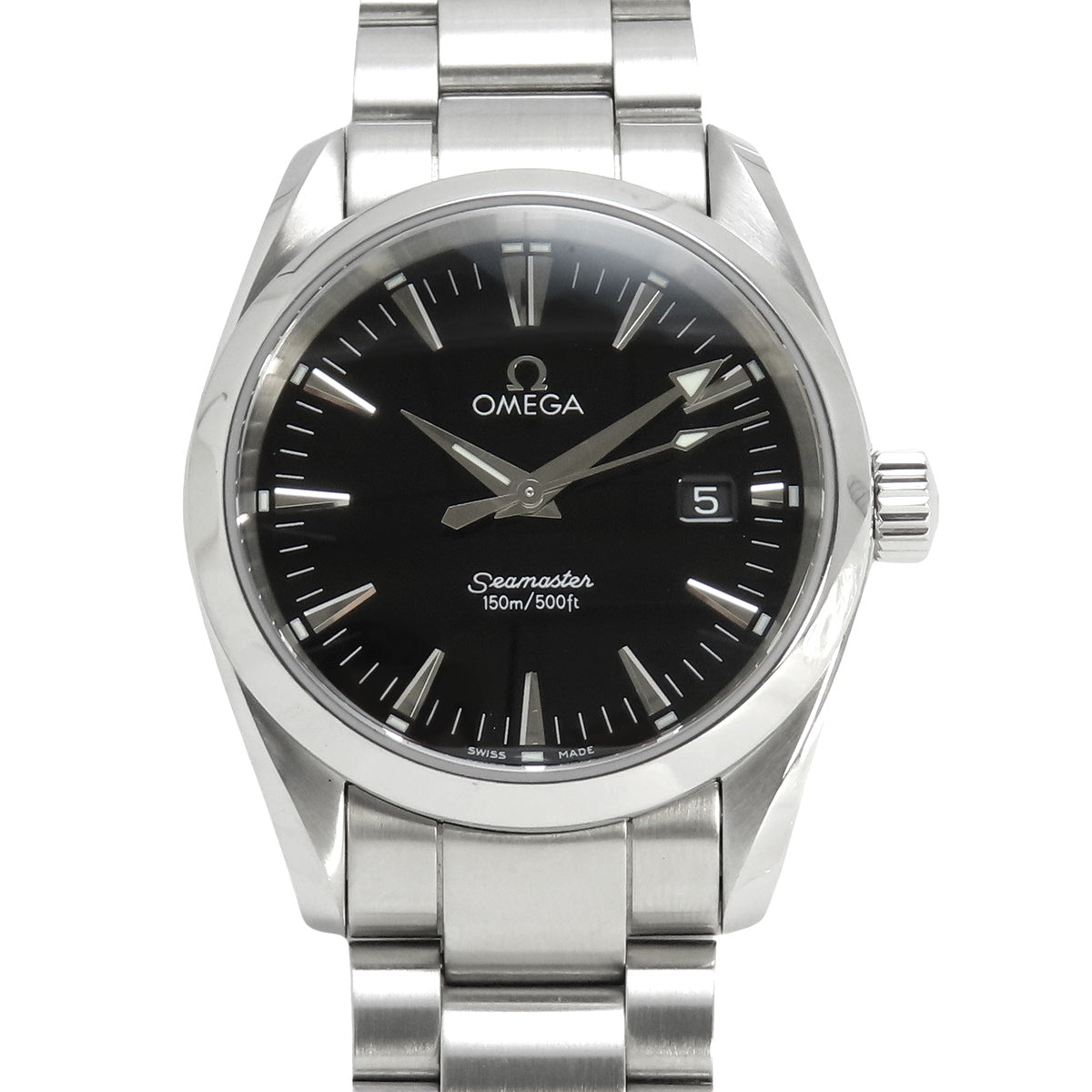 Seamaster Aqua Terra 150 2518.50 Stainless Steel SS Quartz Black Silver