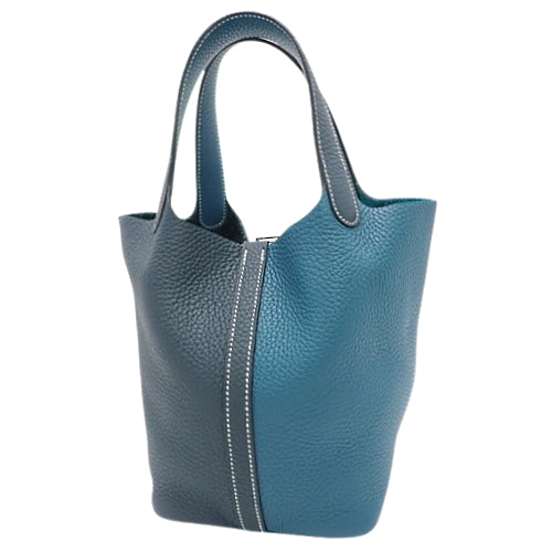 Picotin Lock, Kazak PM, Vert Chypre/Vert Bosphore, Taurillon Clemence, Palladium Hardware, Silver Hardware, Y Stamp, Tote Bag
