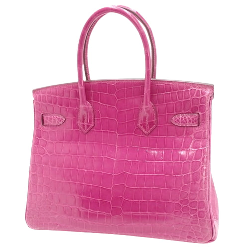 Birkin 30 Nile Crocodile, Palladium Hardware, Rose Sheherazade, Silver Hardware, □R stamp