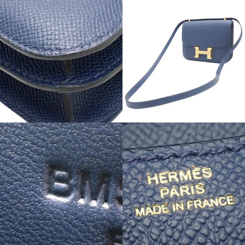 [New] Constance Mini 3 Miroir, Epsom calfskin, Bleu Plus, gold hardware, B stamp.