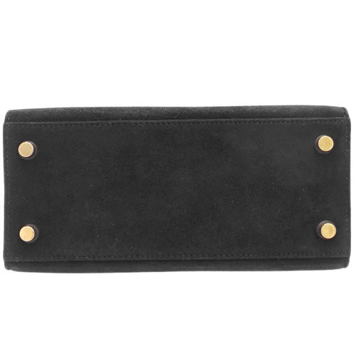 Mini Kelly (exterior stitching) Doblis Black, gold hardware, 〇X stamp.
