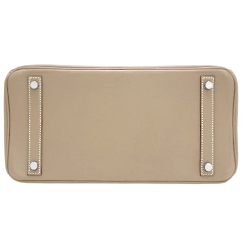 Birkin 30, Vaut Suif Swift leather, palladium hardware, Etoupe/Etoupe (color), silver hardware, □J stamp.