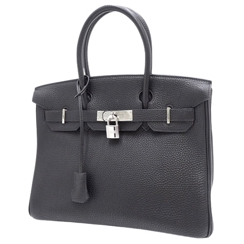 Birkin 30 Togo, Palladium hardware, Black, Silver hardware, □H stamp