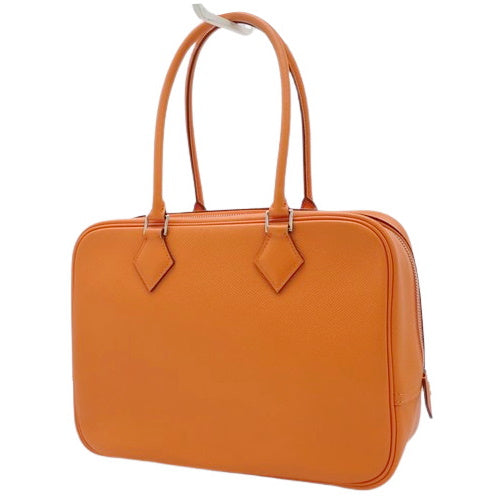 Plume 28, Epsom calfskin, palladium hardware, orange, silver hardware, □J stamp.