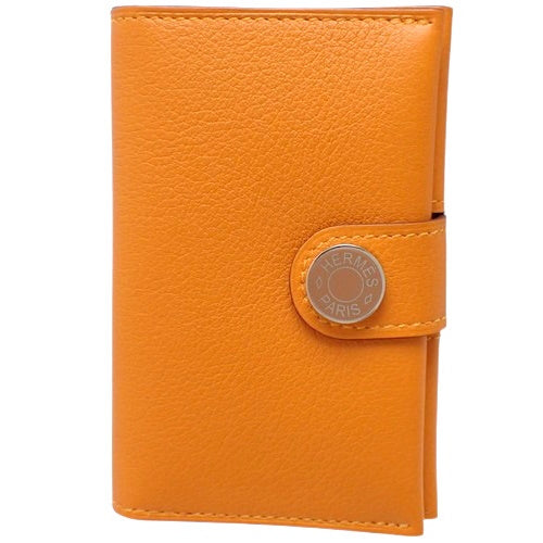 RMS Serie Card Holder in Apricot/Gold, Evercolor, Palladium Hardware, Silver Hardware, B Stamp, Bifold, Logo, Business Card Holder