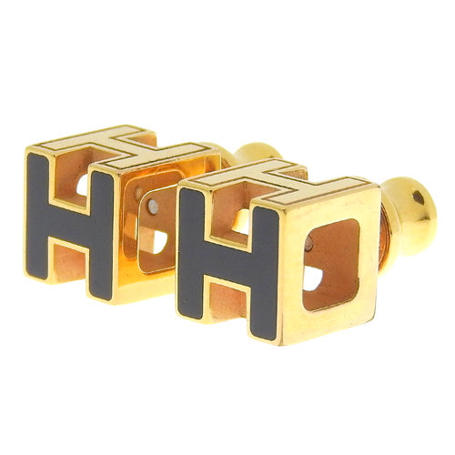 Cage d'H H Cube Earrings, Metal (GP), Accessory, Jewelry