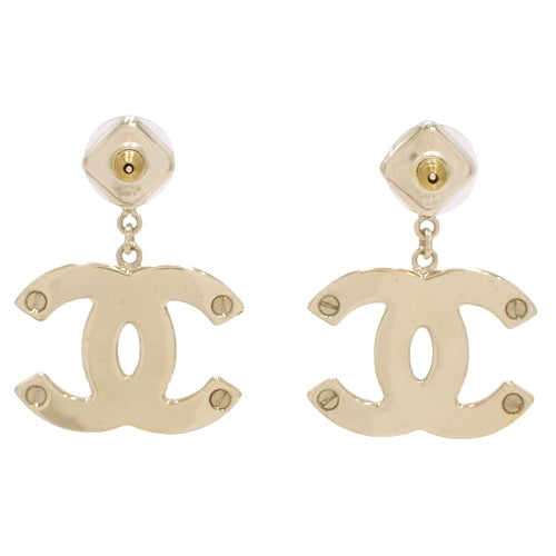 Coco Mark Swing Earrings, Metal (GP), Faux Pearl and Rhinestone, Accessory, Jewelry, Dangle