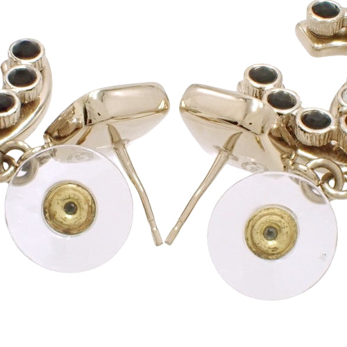 Coco Mark Swing Earrings, Metal (GP), Faux Pearl and Rhinestone, Accessory, Jewelry, Dangle