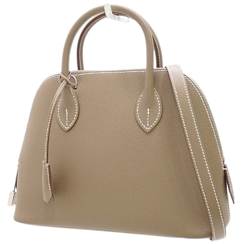 Bollide 1923 25, Epsom calfskin, palladium hardware, Etoupe/Etoupe, silver hardware, U stamp.
