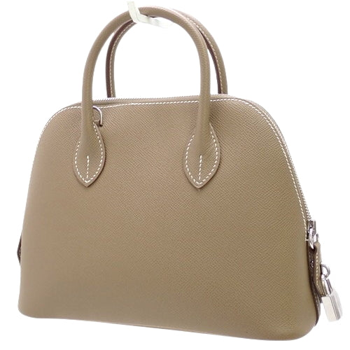 Bollide 1923 25, Epsom calfskin, palladium hardware, Etoupe/Etoupe, silver hardware, U stamp.