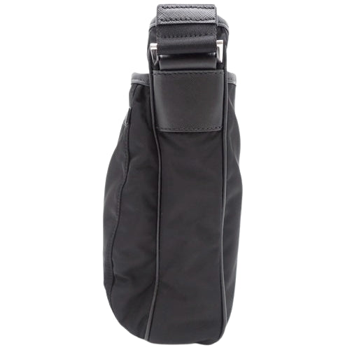 Triangle logo crossbody bag, nylon, TESSUTO+SAFFI NERO VA953M, shoulder bag, diagonal bag.