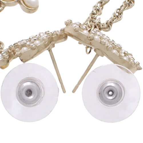 COCOMARK Swing Flower Earrings, Metal (GP), Faux Pearl, Accessory, Jewelry, Dangle, Flower Motif