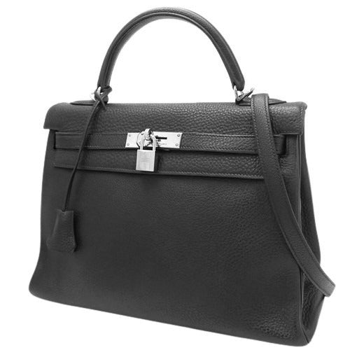 ケリー 32 (内縫い) トリヨンクレマンス パラジウム金具 ブラック シルバー金具 □G刻印
