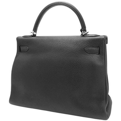 ケリー 32 (内縫い) トリヨンクレマンス パラジウム金具 ブラック シルバー金具 □G刻印