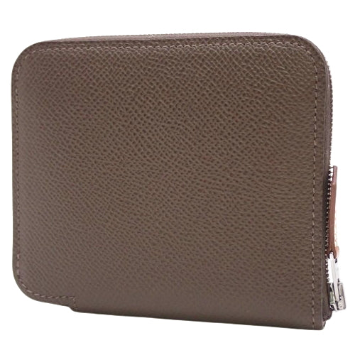 Azap Compact Silkin Ebene Epsom Silk, Palladium Hardware, Silver Hardware, Z Stamp, Zip-Around Mini Wallet