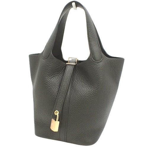 Picotin Lock PM Taurillon Clemence Leather Tote Bag with Gold Hardware and U Stamp