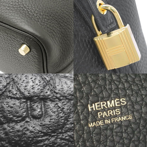[Unused] Picotin Lock PM, Toron Clemence leather, black, gold hardware, U stamp.