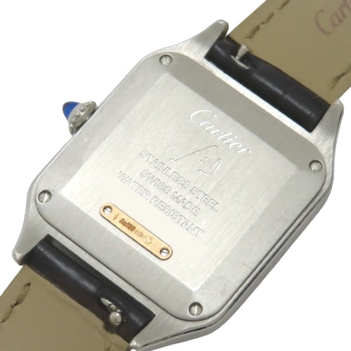 Santos-Dumont Watch SM W2SA0012 SS/PG/Alligator Quartz Champagne Gold Black