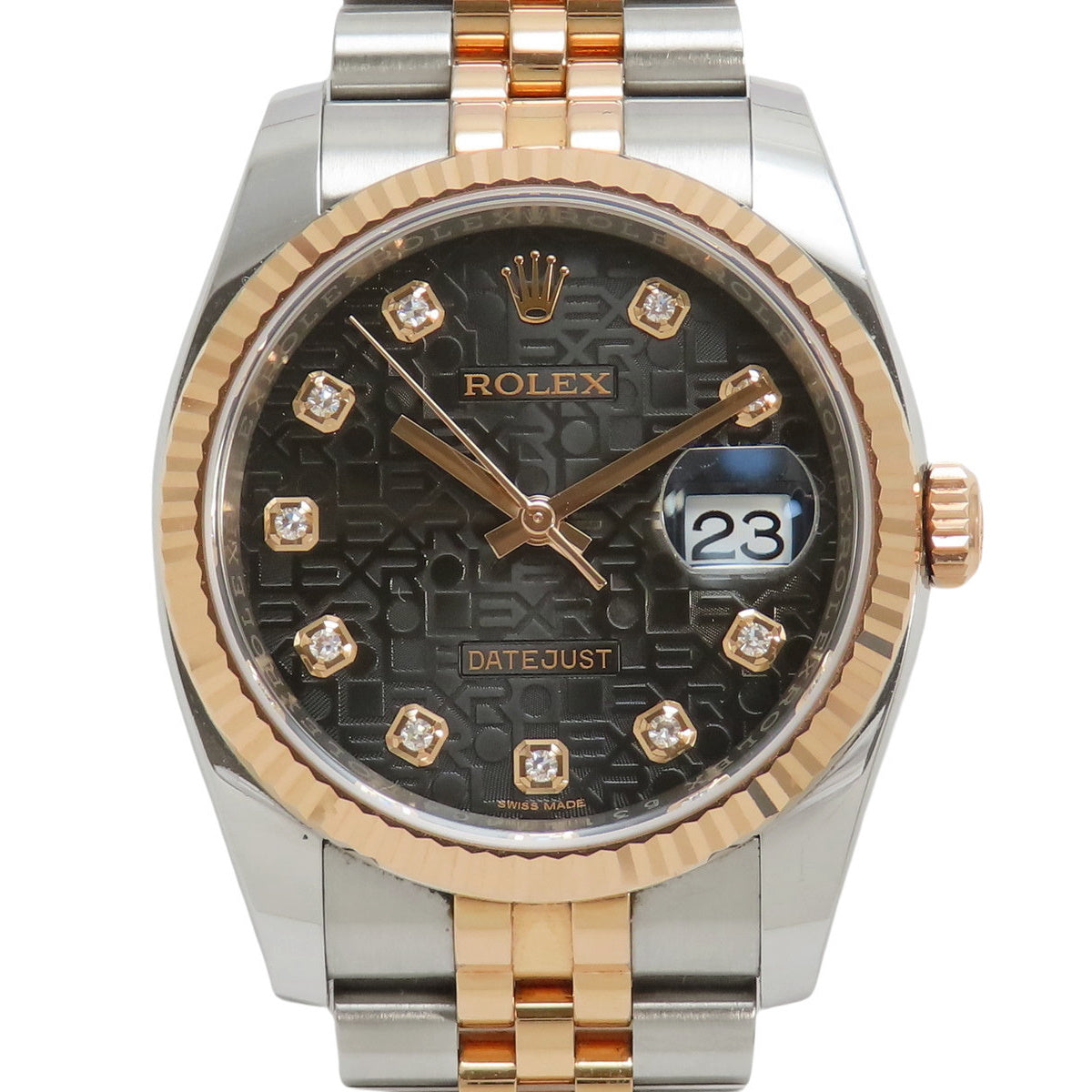 [2022 Warranty] 116231G Datejust 36K 18K Pink Gold PG Random Number Automatic 10P Diamond Computer Jubilee Bracelet Purchased in May 2022 Black Silver