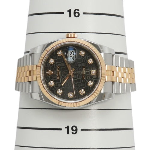[2022 Warranty] 116231G Datejust 36K 18K Pink Gold PG Random Number Automatic 10P Diamond Computer Jubilee Bracelet Purchased in May 2022 Black Silver