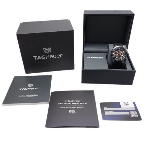 [Warranty Included] Carrera Heuer 02 Chronograph CBG2010.FT6143 Stainless Steel/CE/Rubber Automatic Black