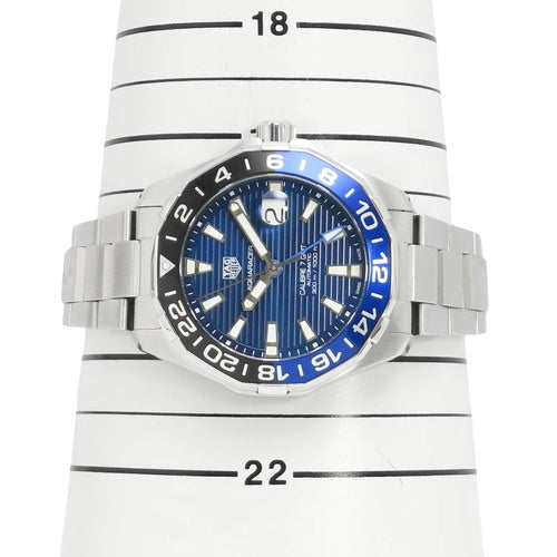 [Warranty Included] Aquaracer Caliber 7 GMT WAY201T Stainless Steel Automatic Watch, Blue and Silver, Purchased August 2020
