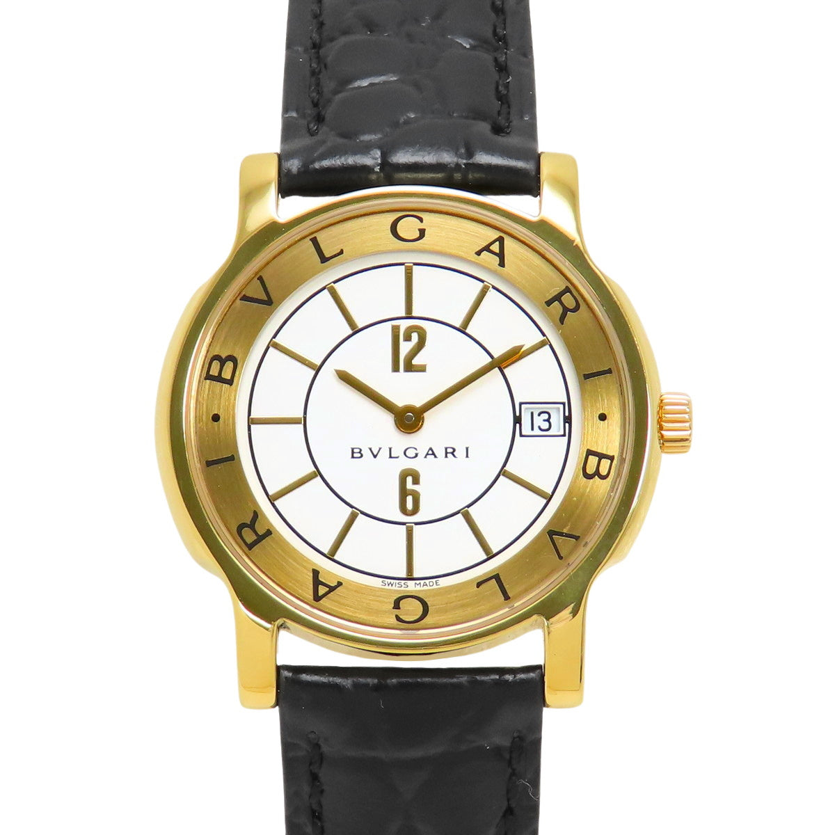 Solotempo ST35G K18 Yellow Gold YG Quartz White Black