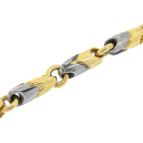 Passo Doppio Chain Necklace in 18K Yellow Gold, Stainless Steel, and Stainless Steel.