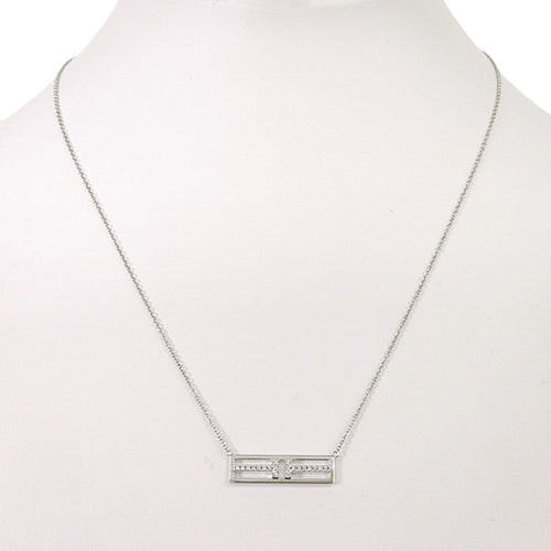 Horizontal Bar Pendant, Diamond, White Gold (K18WG), Accessory, Jewelry