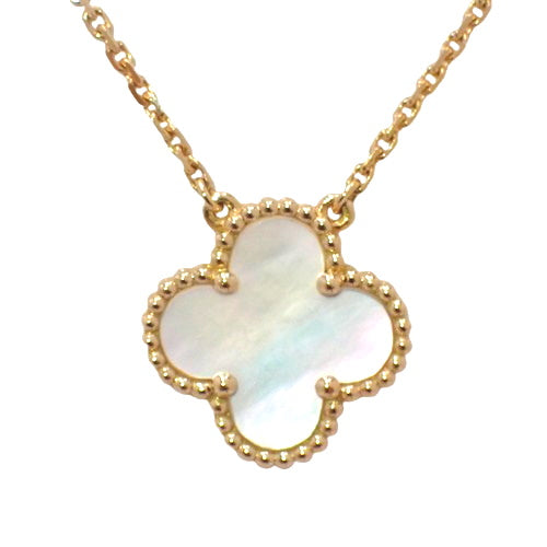 Vintage Alhambra Mother-of-Pearl Pendant (VCARA45900) (Current as of September 2024) in 18K Yellow Gold with Clover Motif
