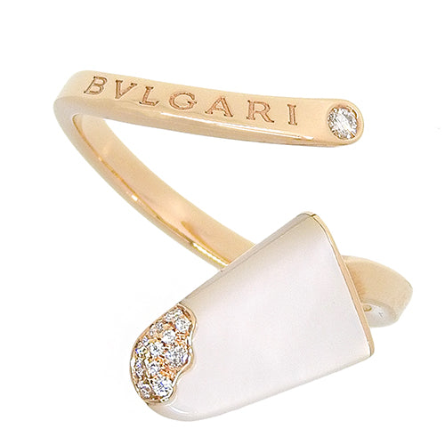 Gelati Mother of Pearl/Diamond Ring 354754 AN858014 K18 Pink Gold PG Accessory Jewelry Diamond Size 17 (57)
