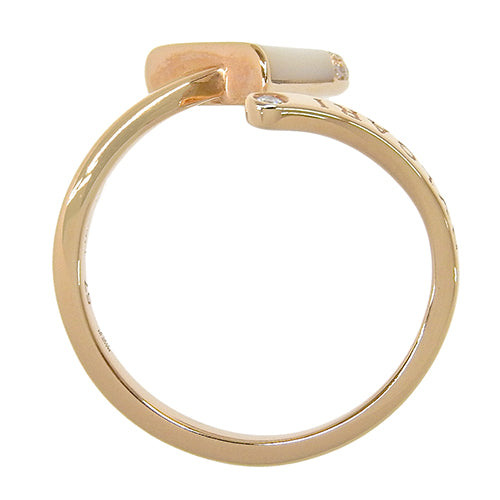 Gelati Mother of Pearl/Diamond Ring 354754 AN858014 K18 Pink Gold PG Accessory Jewelry Diamond Size 17 (57)