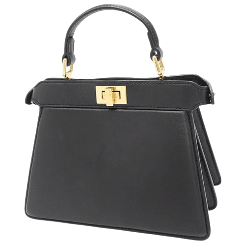 ピーカブー アイシーユー プチ 2WAY ショルダー 肩掛け 斜め掛け ミニバッグ ISeeU ナッパレザー NERO+ORO 8BN335ABVEF0KUR(2024年10月現在現行品)