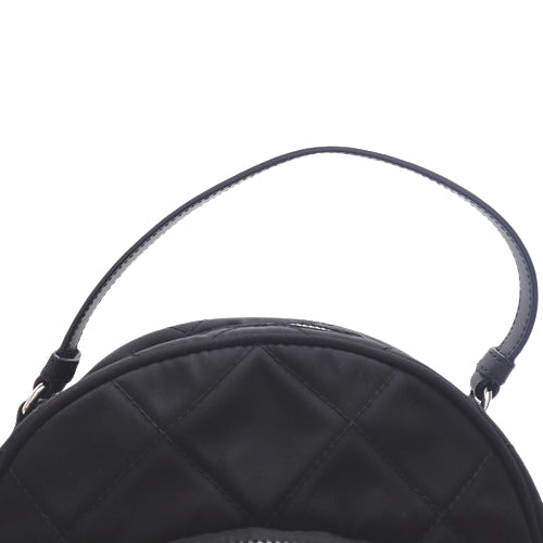 Quilted Backpack, Nylon &amp; Saffiano Leather, Tessuto Impuntù Nero, Black, 1BZ066 2AS3 F0002, Shoulder Bag, Mini Backpack