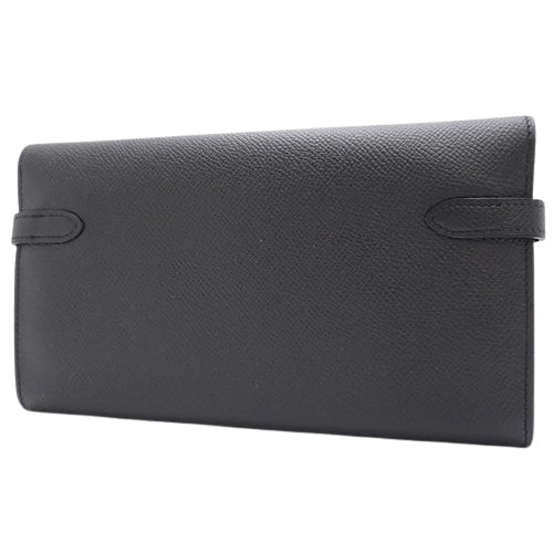 Kelly Wallet Long, Epsom Leather, Palladium Hardware, Silver Hardware, C Stamp
