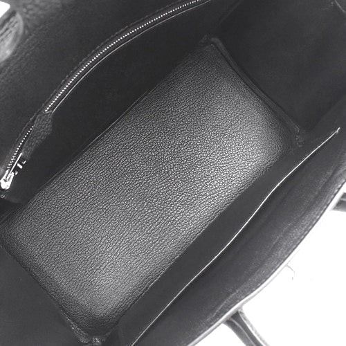 [New] Birkin 25 Togo, Palladium Hardware, Black, Silver Hardware, W stamp