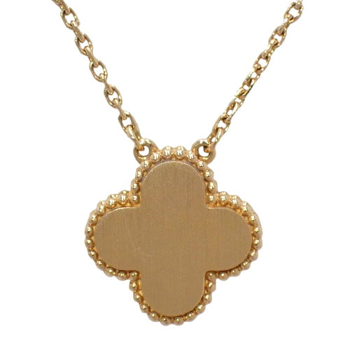 Vintage Alhambra Necklace with Diamond and Golden Shell, ARP2R700, 18K Yellow Gold (YG), 1 Piece, Clover Design, 2018 Christmas Limited Edition, with Warranty.